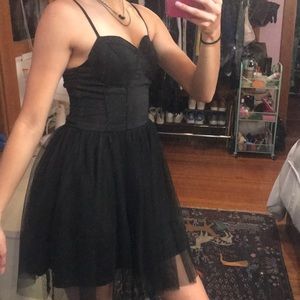 Black tulle dress